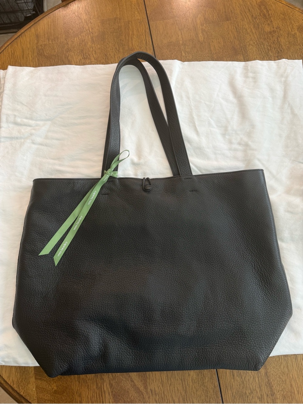 Vera Bradley Hathaway Black Leather Tote Bag